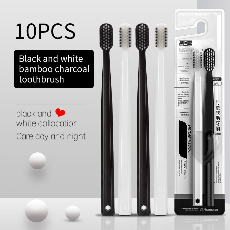Bamboo Toothbrush - 10 Stück weiche Zahnbürste Männer Frauen