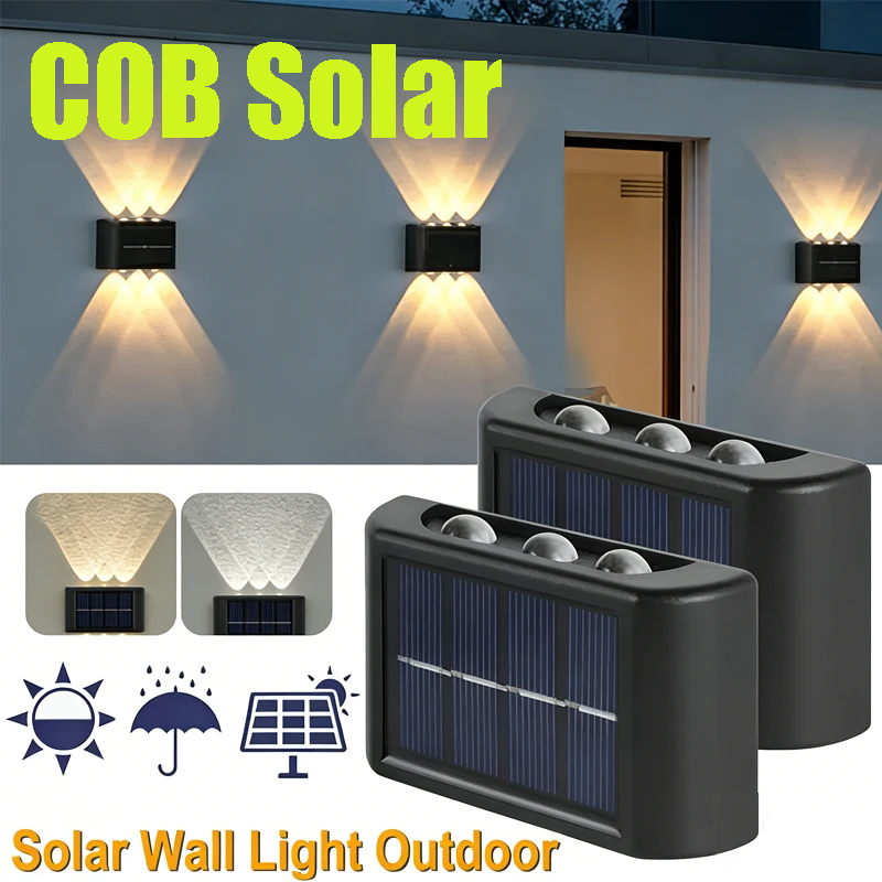 Solar Garden Light - COB Solar-Wandleuchte für Außenbereich, Wasserdichte Solarleuchten