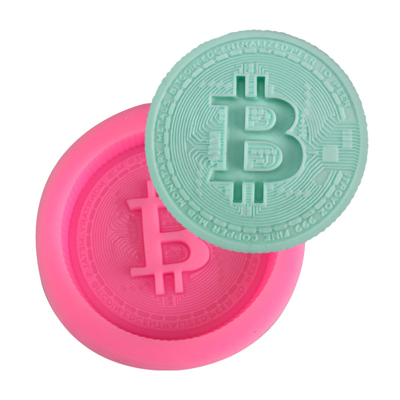 Eco Soap - 1/3 Stück Bitcoin-Logo Seifenform Silikon-Kuchenform Backzubehör