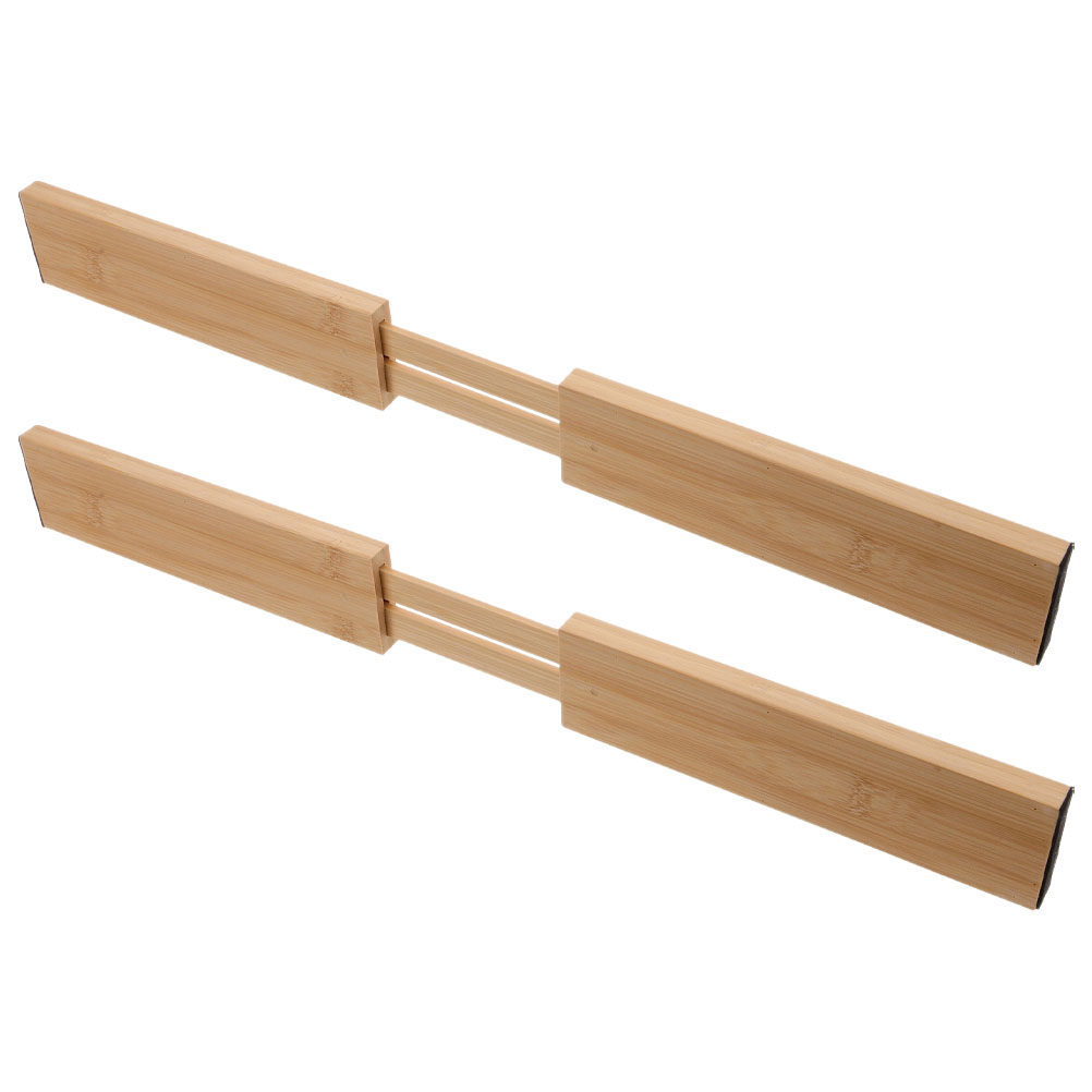 Bamboo Cutlery - 2 Stück Bambus-Schubladenteiler, verstellbar, erweiterbar, Küchen-Organizer
