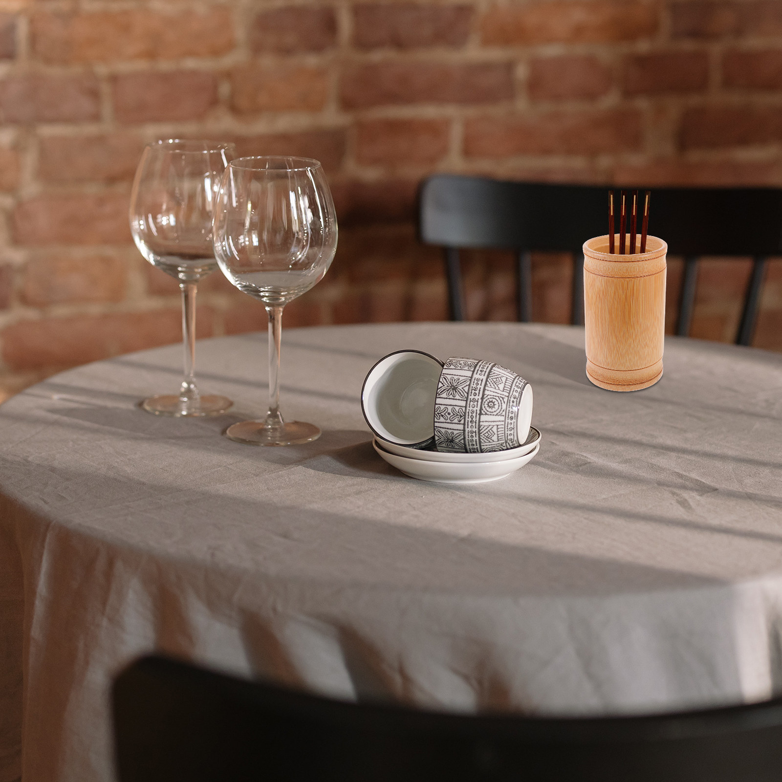 Bamboo Cutlery - Bambus-Stäbchenhalter Küchenorganizer Besteckbehälter Stifthalter für Tisch