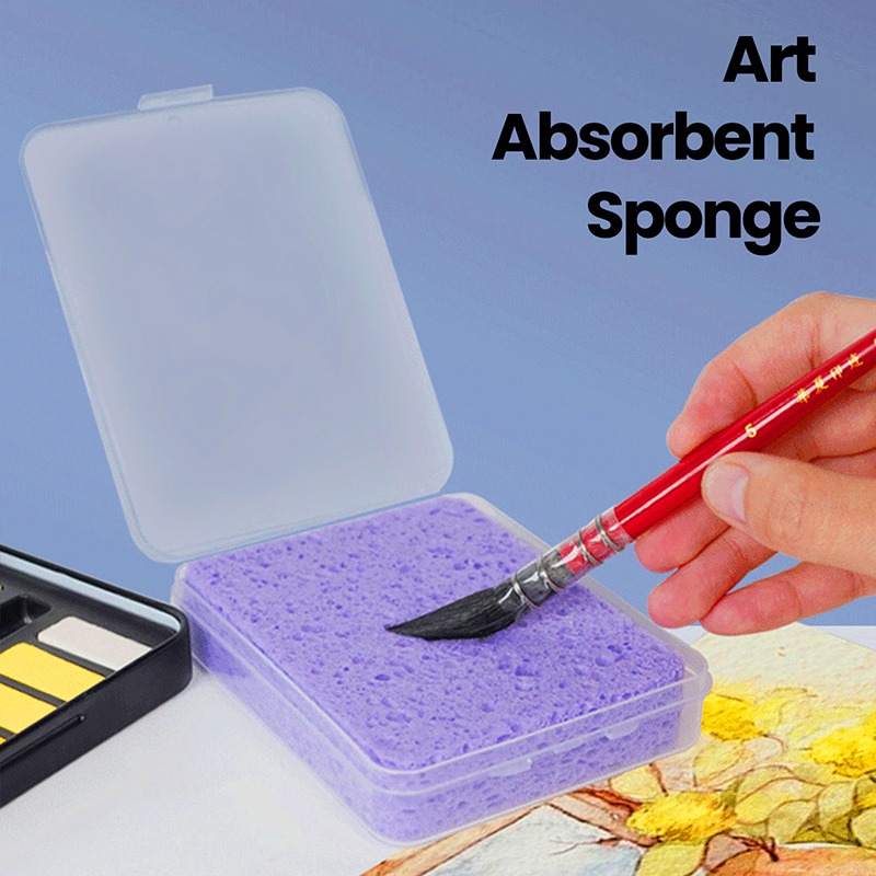 Eco Sponge - Verpackter Aquarell-Pigment-Reinigungsschwamm, Wasserabsorbierender Malschwamm, Aquarell-Malschwamm-Werkzeug, Kunstbedarf