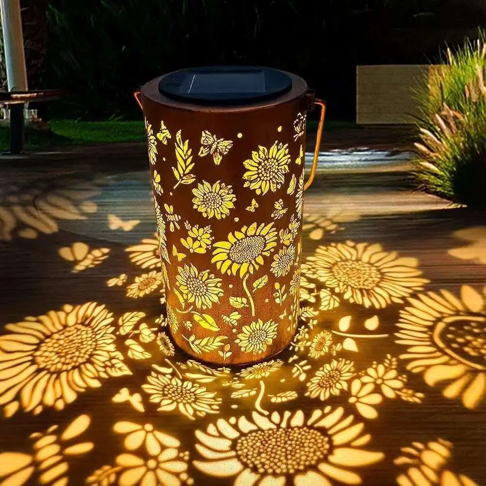 Solar Garden Light - Sonnenblumen-Licht und Schattenleuchte, Wasserdichte Außenleuchte, Solarbetrieben