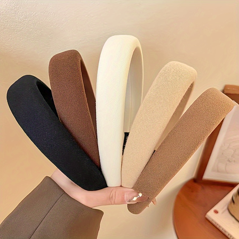 Eco Sponge - Wildes, einfarbiges Schwamm-Stirnband für Damen, modisches