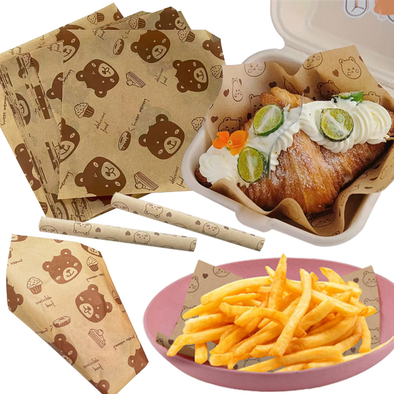 Beeswax Wrap - 100 Stück/200 Stück Bären-/Großbären-Papiereinlagen, ölbeständiges Back-Sandwich-Wachspapier,