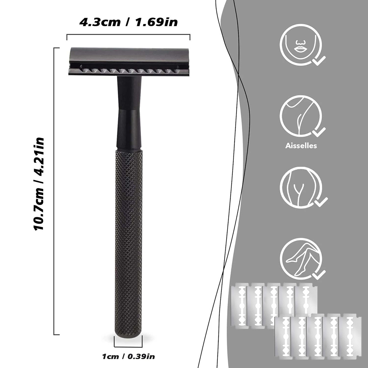 Schwarzer Sicherheitsrasierer  – Safety Razor Handle Bewertung und Preis
